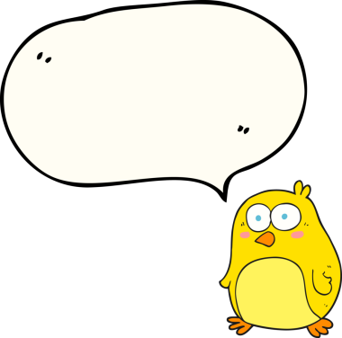 Bir insan tarafından çizilmiş serbest konuşma balonu karikatür kuşu