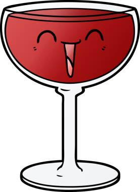 Bir insan tarafından çizilmiş bir şarap kadehi.