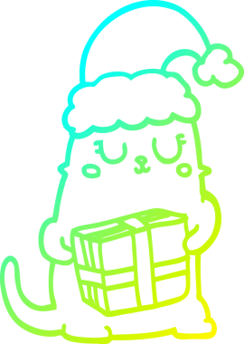 Soğuk gradyan çizgisi bir insan tarafından çizilmiş şirin bir çizgi roman kedisi.