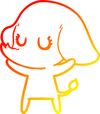 Bir insan tarafından çizilmiş şirin bir fil çizimi.