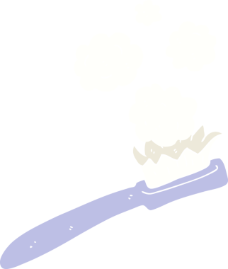 Bir insan tarafından çizilen diş fırçasının düz renk çizimi