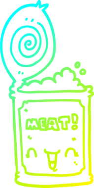 Bir insan tarafından çizilmiş konserve etin soğuk gradyan çizimi