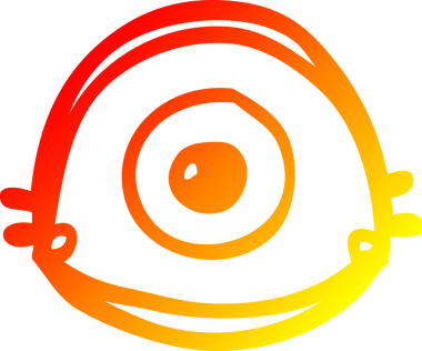 Bir insan tarafından çizilmiş mavi bir çizgi çizimin sıcak gradyanı.