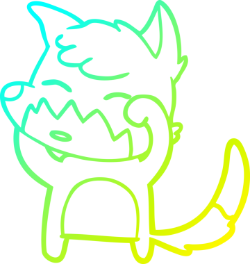 Bir insan tarafından çizilmiş bir tilki çizgi çizimi.