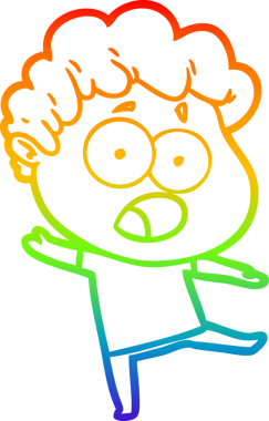 gökkuşağı gradyanı çizimi bir insan tarafından çizilmiş şok bir adam