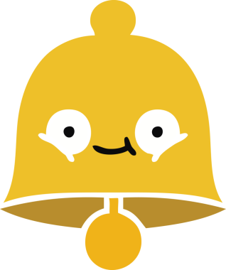 Bir insan tarafından çizilmiş eski bir çanın düz rengi