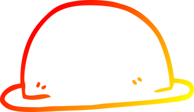 Bir insan tarafından çizilmiş çizgi film şapkasının sıcak çizgi çizimi