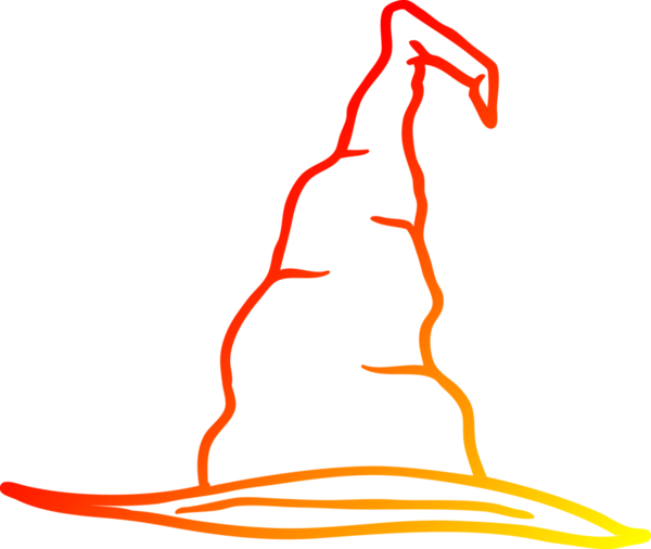 Bir insan tarafından çizilmiş bir cadı şapkasının sıcak çizgi çizimi.