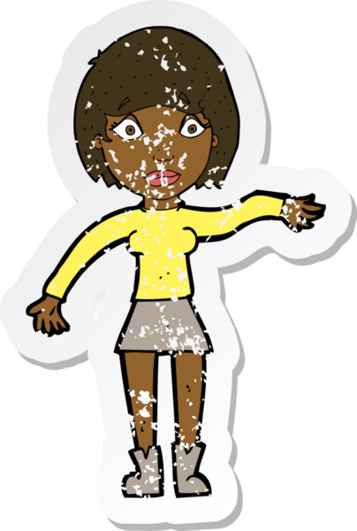 Bir insan tarafından çizilmiş bir karikatürün gerilimli çıkartması.