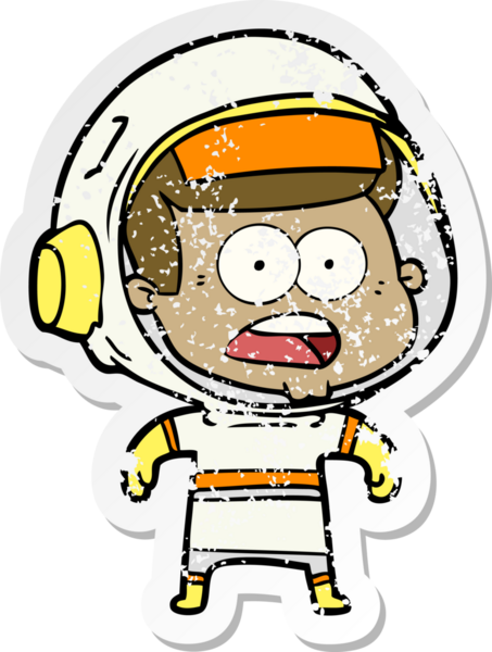 Bir karikatürün sıkıntılı çıkartması bir insan tarafından çizilmiş astronotu şaşırttı.