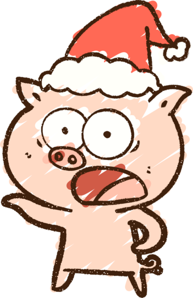Bir insan tarafından çizilmiş Noel Domuz Tebeşiri