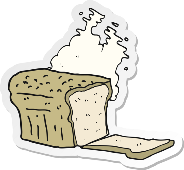 Bir insan tarafından çizilmiş taze pişmiş ekmek etiketi.