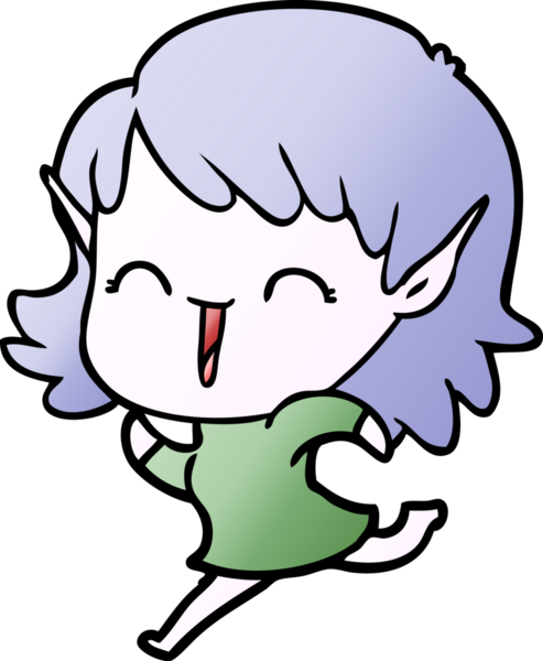 Bir insan tarafından çizilmiş bir elf kızı.