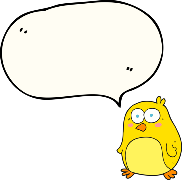 Bir insan tarafından çizilmiş serbest konuşma balonu karikatür kuşu