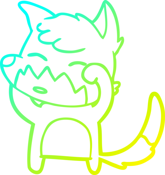 Bir insan tarafından çizilmiş bir tilki çizgi çizimi.