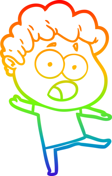 gökkuşağı gradyanı çizimi bir insan tarafından çizilmiş şok bir adam