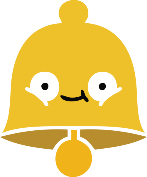 Bir insan tarafından çizilmiş eski bir çanın düz rengi