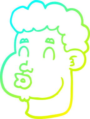 Bir insan tarafından çizilmiş bir çizgi film erkek yüzü çizimi.