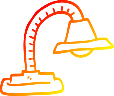 Bir insan tarafından çizilen ayarlanabilir bir lambanın sıcak çizgi çizimi