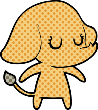 Bir insan tarafından çizilmiş şirin bir fil.