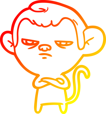 Bir insan tarafından çizilmiş çizgi film maymunu çizimi