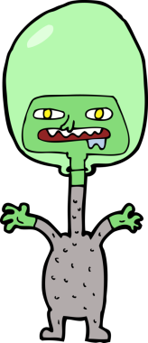 Bir insan tarafından çizilmiş uzaylı çizgi filmi.