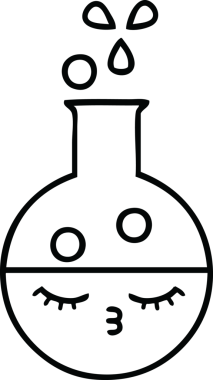 Bir insan tarafından çizilmiş bir test tüpünün çizgi çizimi