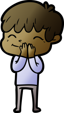 Bir insan tarafından çizilmiş mutlu çocuk çizgi filmi.