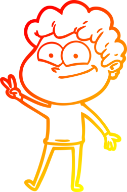 Bir insan tarafından çizilmiş mutlu bir adamın çizgi çizimi.