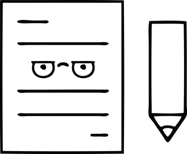 Bir insan tarafından çizilmiş bir test kağıdının çizgi çizimi