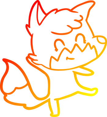 Bir insan tarafından çizilmiş, karikatür, arkadaş canlısı tilki çizimi.