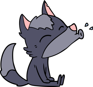 Bir insan tarafından çizilmiş uluyan kurt çizgi filmi.