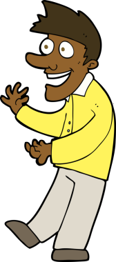 Bir insan tarafından çizilmiş heyecanlı bir çizgi film.