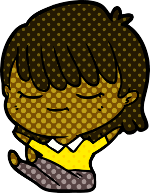 Bir insan tarafından çizilmiş karikatür kadın.