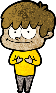 Bir insan tarafından çizilmiş mutlu çizgi film adamı.