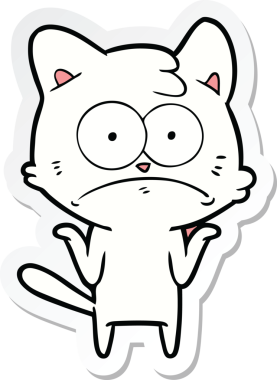 Bir insan tarafından çizilmiş karikatür asabi kedinin çıkartması.