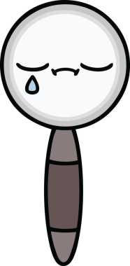 Bir insan tarafından çizilmiş bir büyüteç karikatürü.