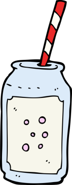 Bir insan tarafından çizilmiş köpüklü içecek ve saman.