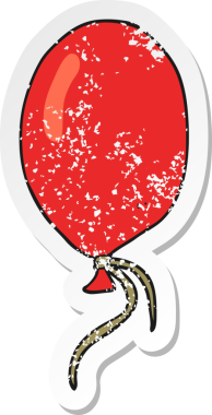 Bir insan tarafından çizilmiş bir balonun gerilimli çıkartması.