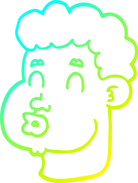 Bir insan tarafından çizilmiş bir çizgi film erkek yüzü çizimi.