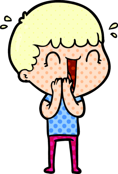 Bir insan tarafından çizilmiş gülen karikatür adam.