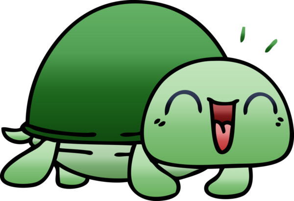 bir insan tarafından çizilmiş gölgelenmiş garip karikatür kaplumbağası.