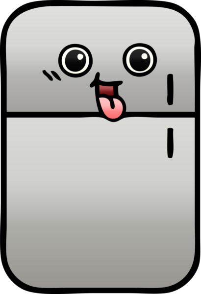 Bir insan tarafından çizilmiş bir buzdolabının gölgelenmiş karikatürü.