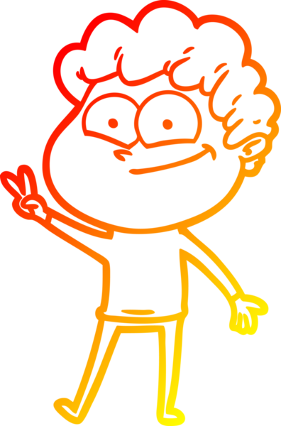 Bir insan tarafından çizilmiş mutlu bir adamın çizgi çizimi.