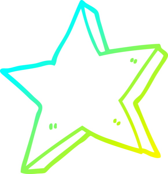 Bir insan tarafından çizilmiş bir çizgi film yıldızının soğuk gradyan çizimi