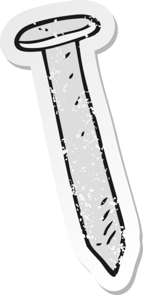 Bir insan tarafından çizilmiş karikatür çivisinin gerilemiş yapıştırması.