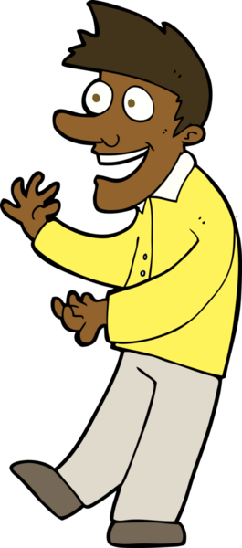 Bir insan tarafından çizilmiş heyecanlı bir çizgi film.