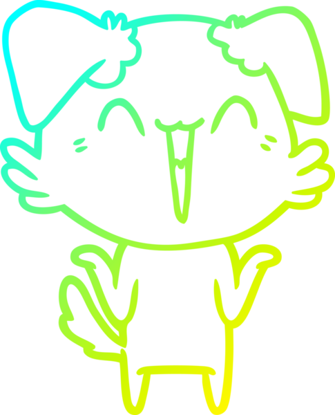 Bir insan tarafından çizilmiş küçük mutlu bir köpek çizgi filmi.