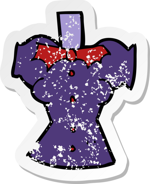 Bir insan tarafından çizilmiş karikatür vampir vücudunun gerilimli yapıştırması.