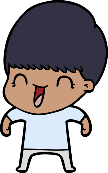 Bir insan tarafından çizilmiş mutlu çizgi film çocuğu.